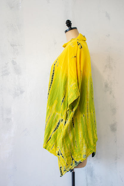 Eleven Stitch; Dip Dyed One Size Shawl Collar Tunic