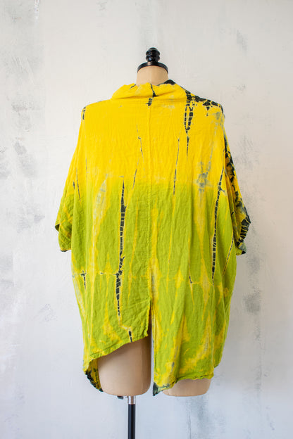 Eleven Stitch; Dip Dyed One Size Shawl Collar Tunic