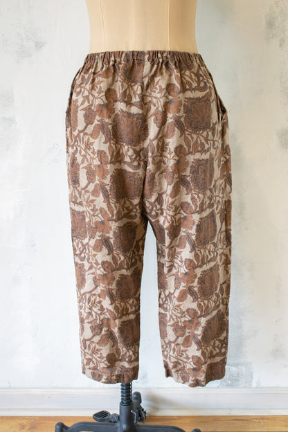 Krista Larson; Ohm Pant in Baroque Floral Maroon