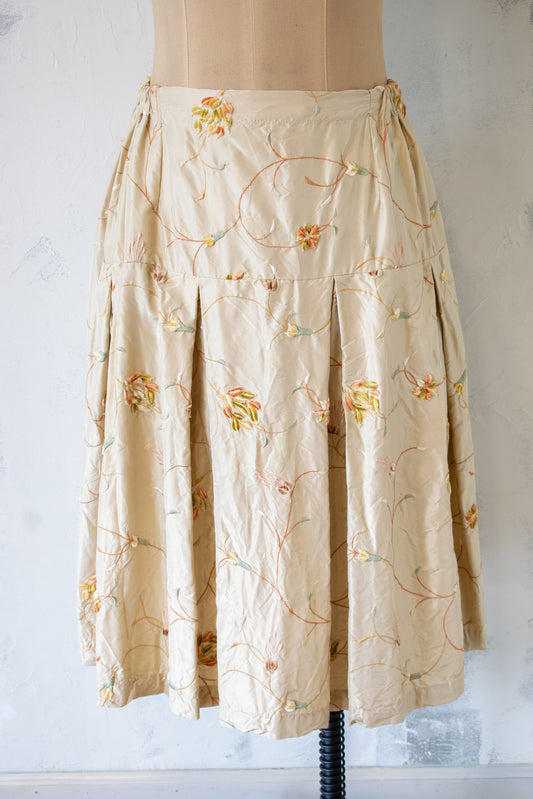 Krista Larson; Pleated Skirt in Exquisite Silk