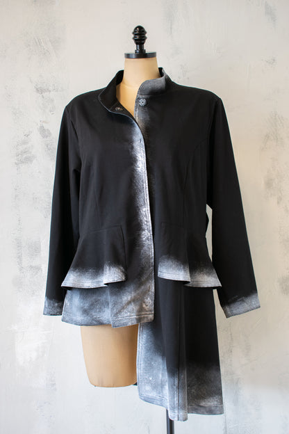 Kaziuki; Hand Painted Jacket with Asymmetric Hem