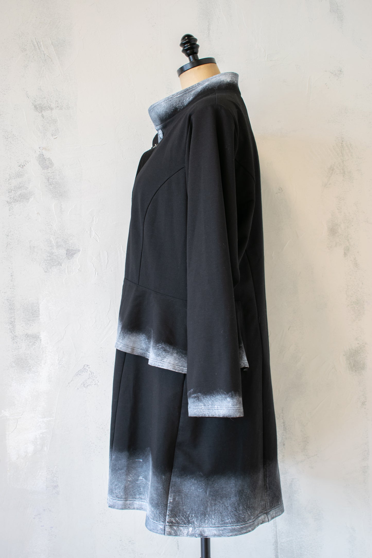 Kaziuki; Hand Painted Jacket with Asymmetric Hem