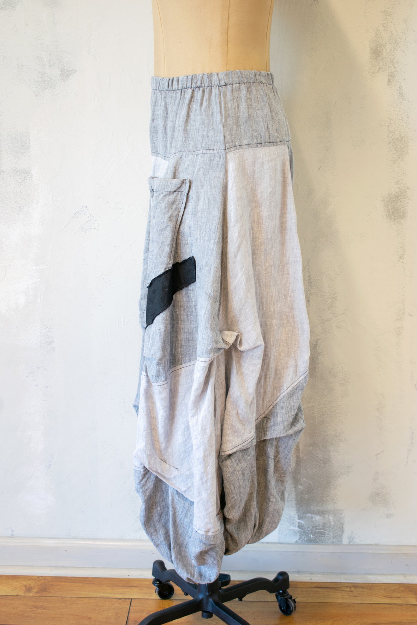 Bodil; Full Pant in Grey Linen