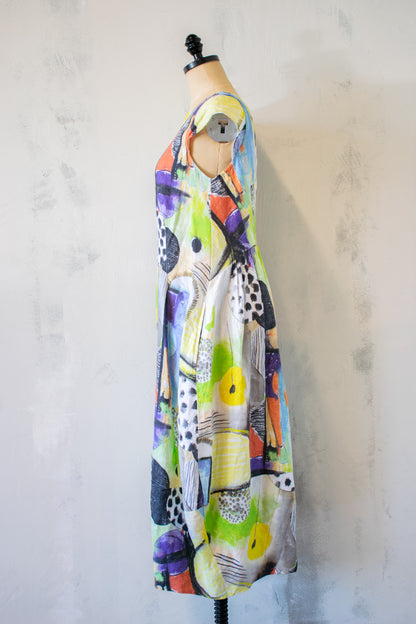 Grizas; Printed Linen Dress