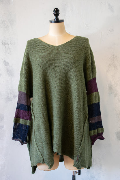 Paper Temples; Green Knit Sweater