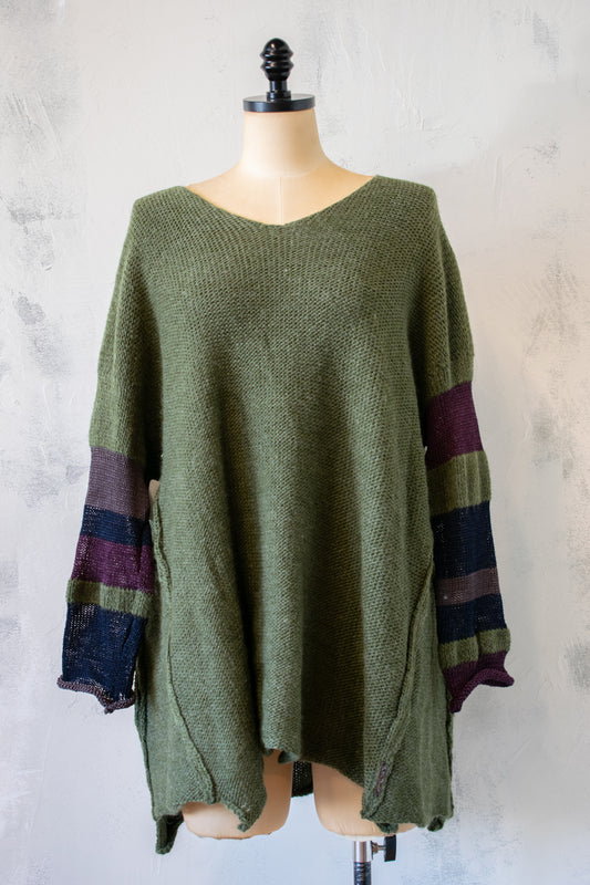 Paper Temples; Green Knit Sweater