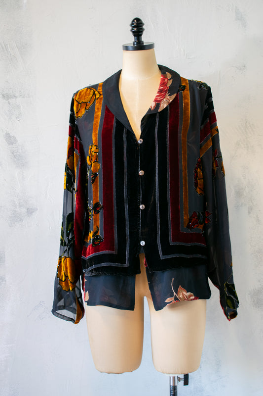 Citron; Cut Velvet Blouse
