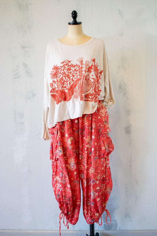 Krista Larson; Embroidered Crop Tee