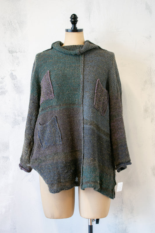 SKIF; Multi Sweater in Olive and Blue
