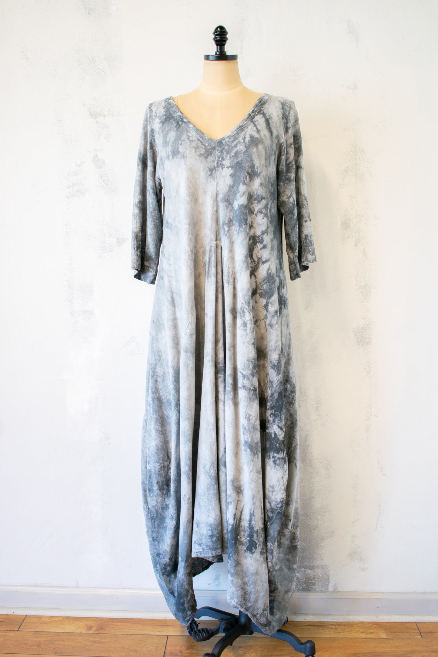 Oh My Gauze; Tie Dye Dress in Grey