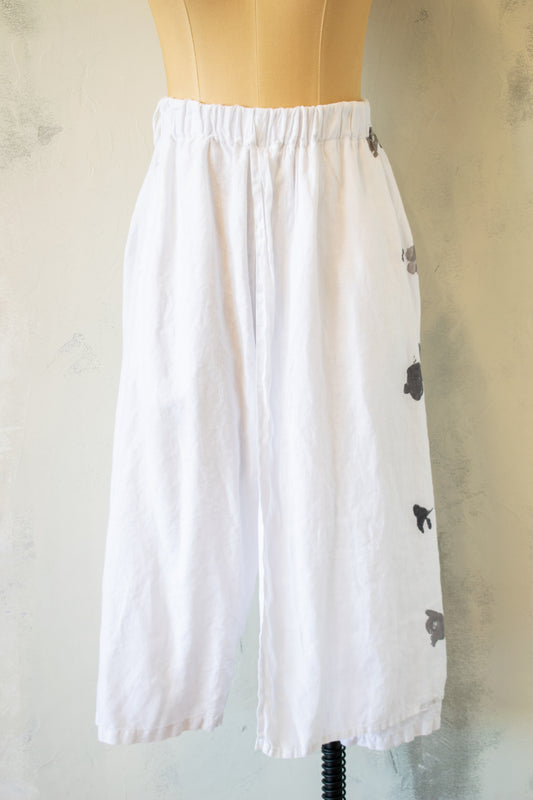 Banana Blue; Linen Apron Pant