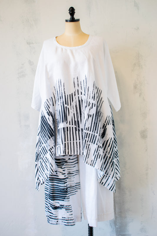 Ralston; Linen Tunic with Black Graphic