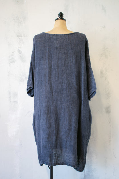 Paper Lace; Linen Tunic Dress with Appliqué Stars