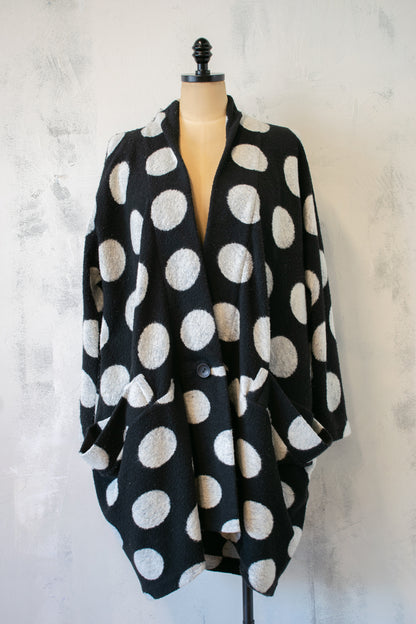 Alembika; Polka Dot Sweater Coat