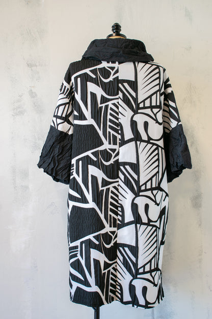 Kozan; Black and White Jacquard Knit Dress