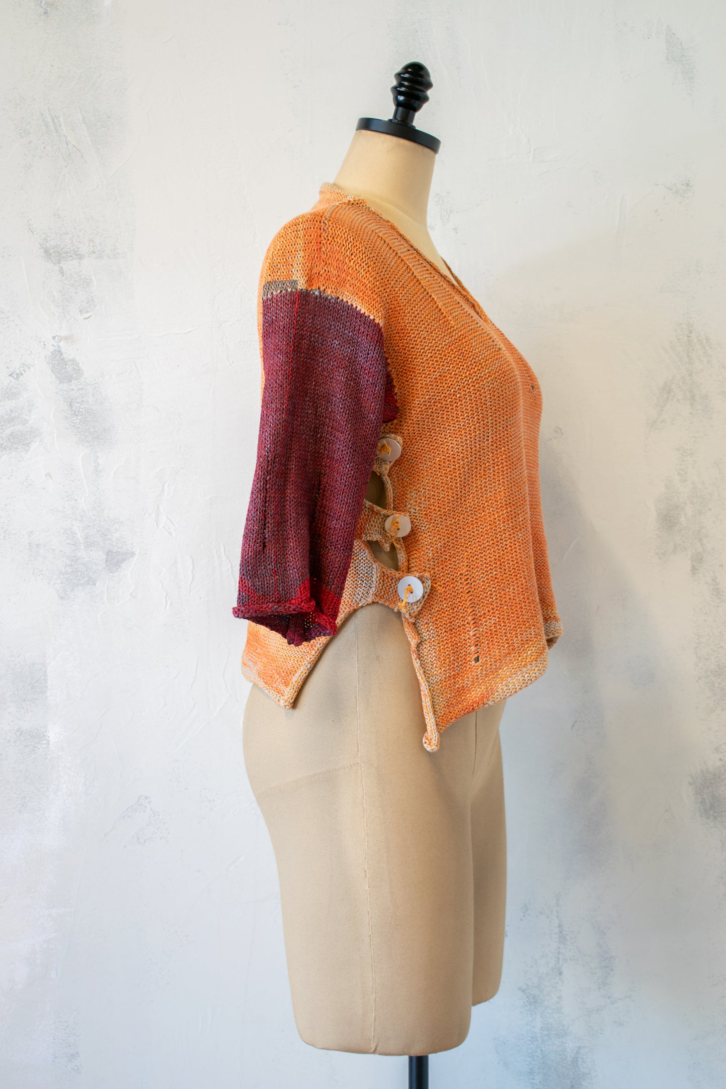 SKIF; Orange Sweater with Button Side