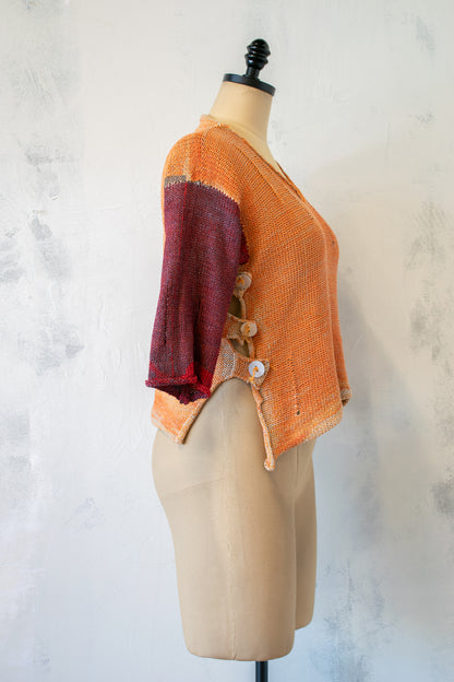 SKIF; Orange Sweater with Button Side