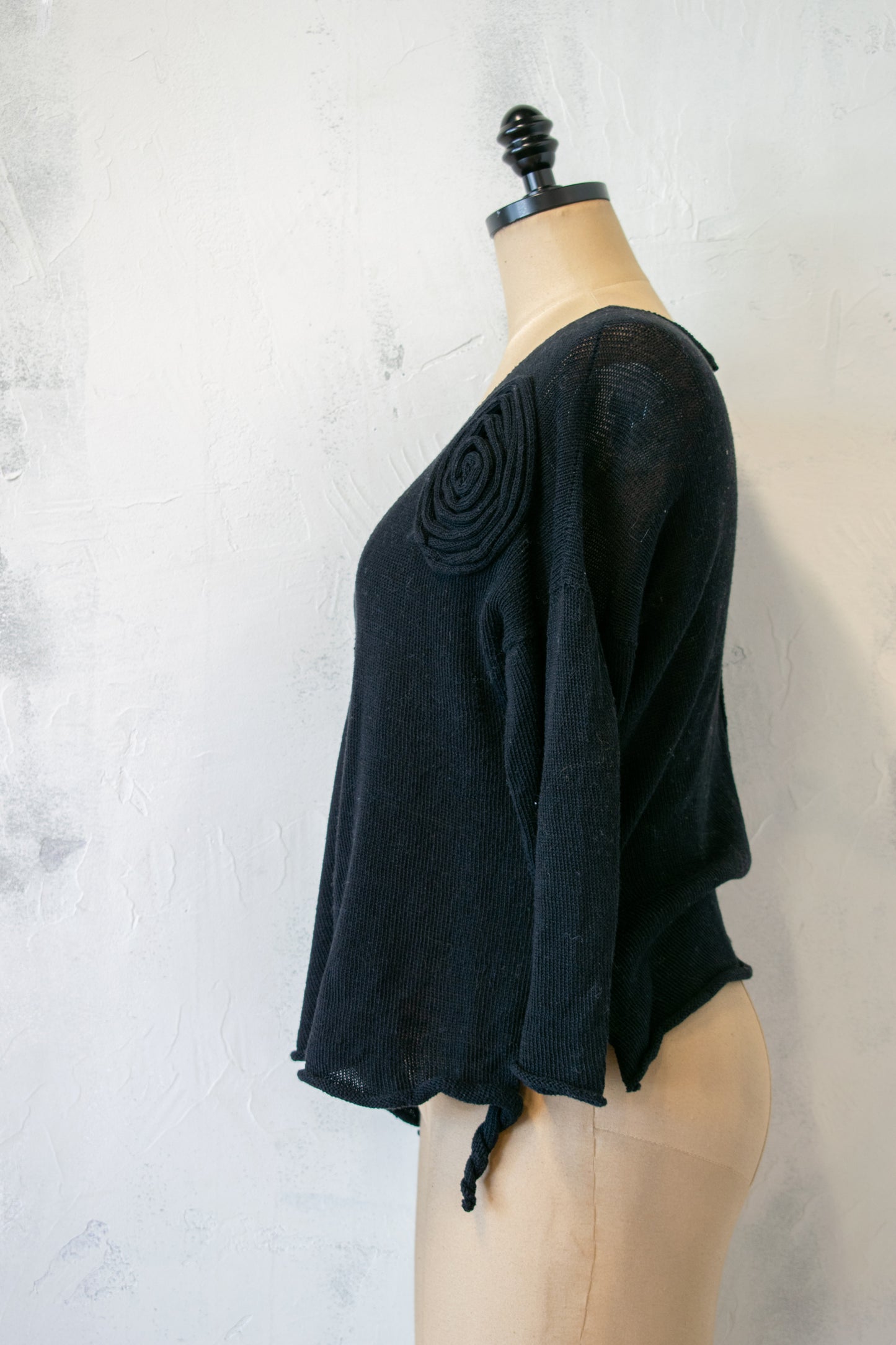 Krista Larson; Spiral Sweater in Black