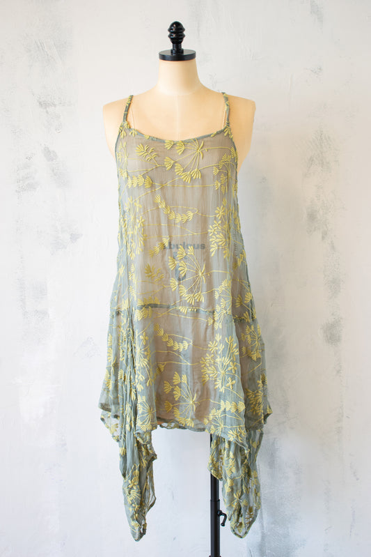 Krista Larson: Embroidered Silk Slip Tunic