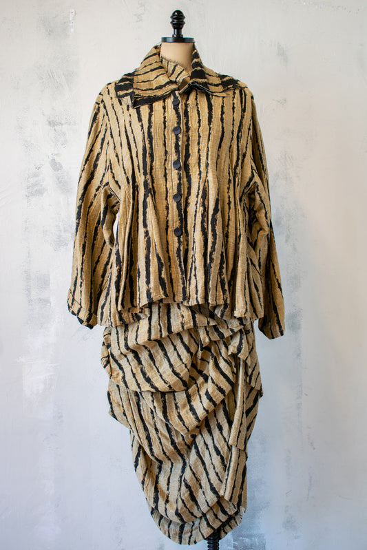 Dress to Kill; Silk Stripe Peplum Jacket