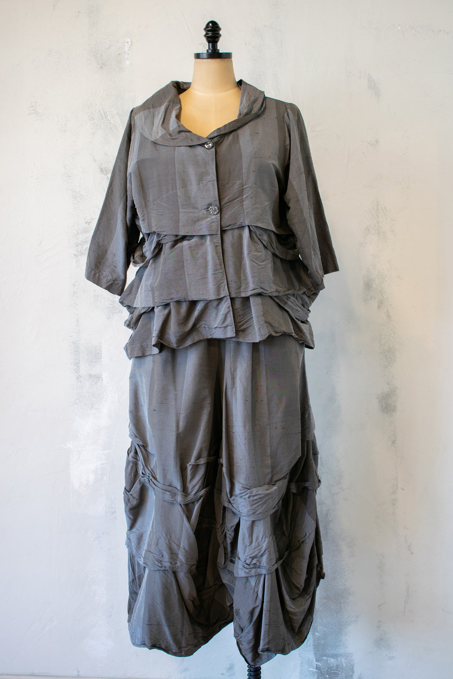 Krista Larson; Grey Silk Jacket