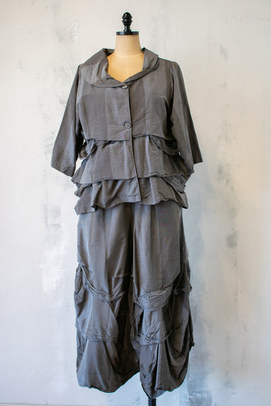 Krista Larson; Grey Silk Jacket