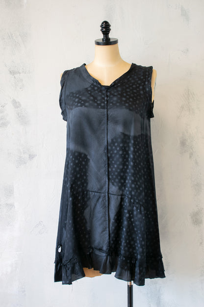 SKIF: Painted Tunic Tank in Black