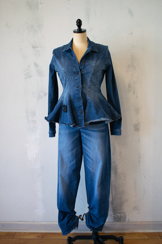 PLU: Peplum Stretch Denim Jacket