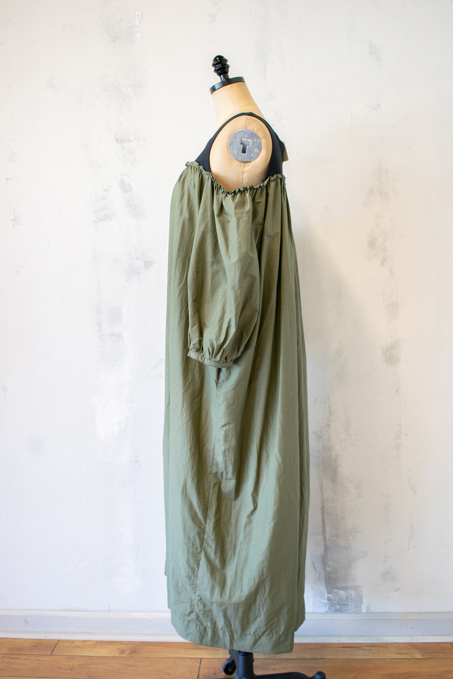 NRK Olive Dress with Puff Sleeve