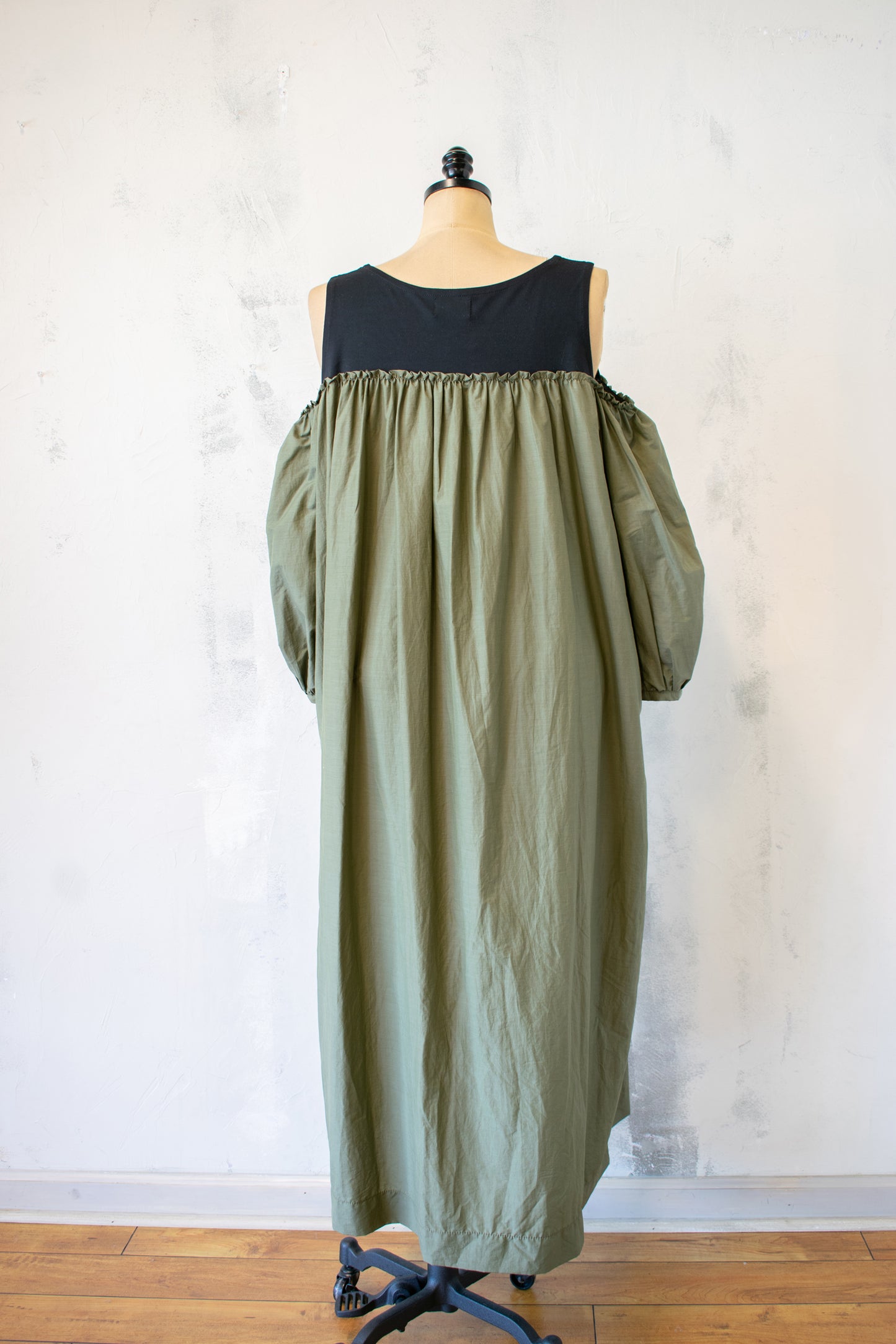 NRK Olive Dress with Puff Sleeve