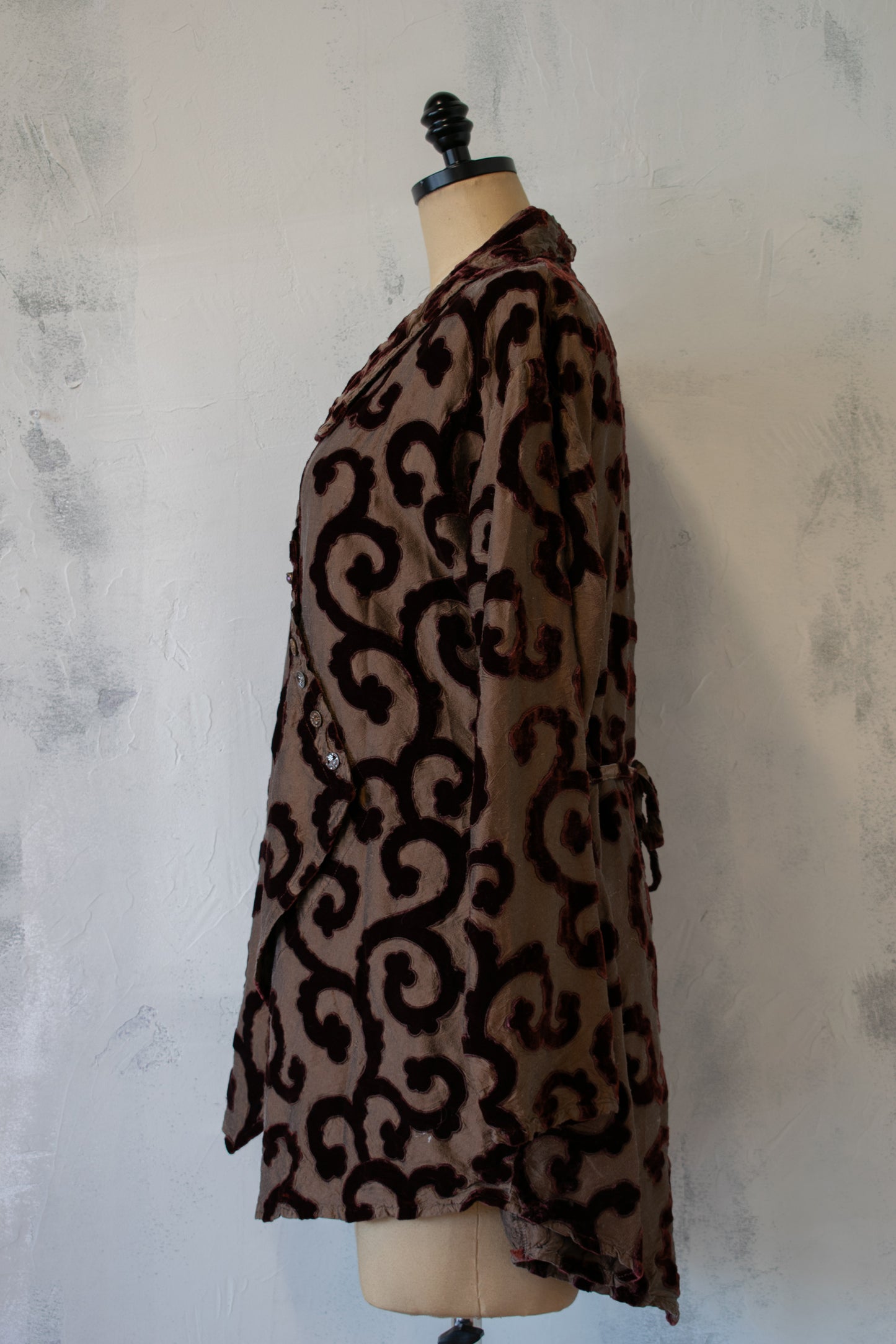 Krista Larson; Silk and Velvet Jacket Shirt in Brown
