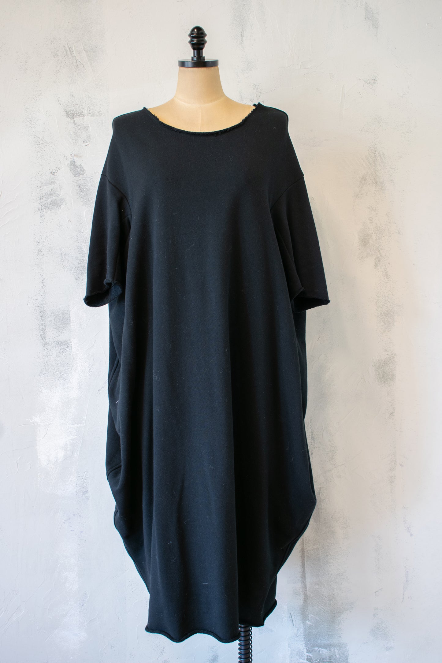 NRK; Kai Dress, French Terry Cocoon Dress in Black
