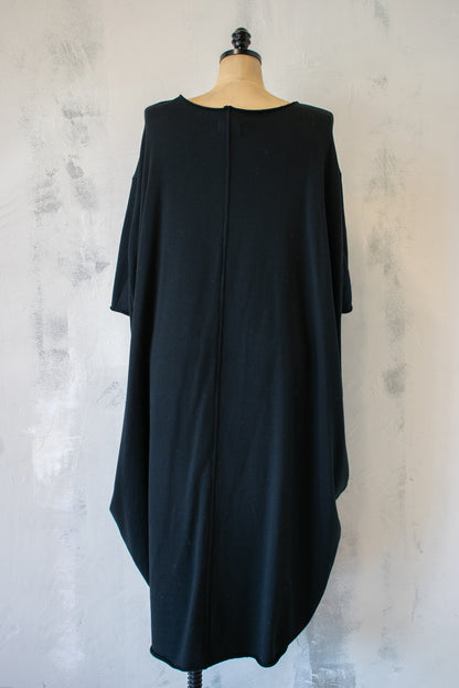 NRK; Kai Dress, French Terry Cocoon Dress in Black