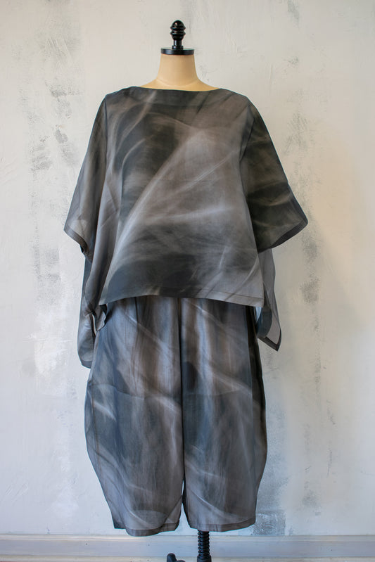 Moyuru Sheer Print Boxy Top