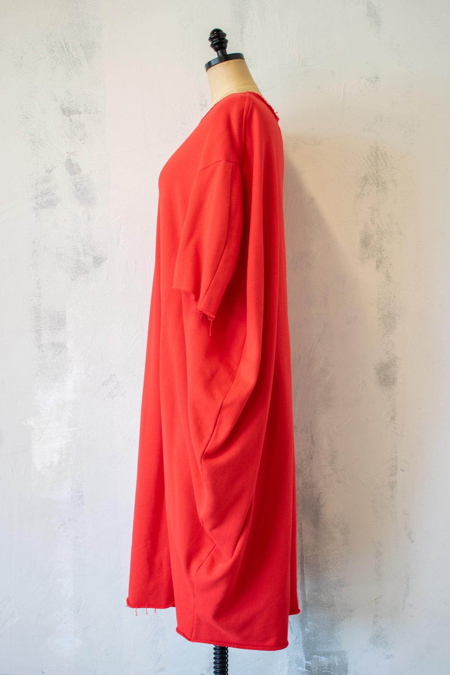 NRK; Kai Dress, French Terry Cocoon Dress in Red