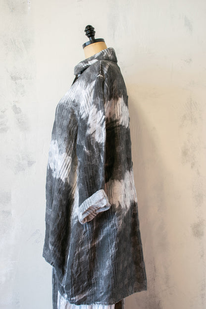 Dress To Kill; Coming and Going Shirt in Hand Dyed Grey and White
