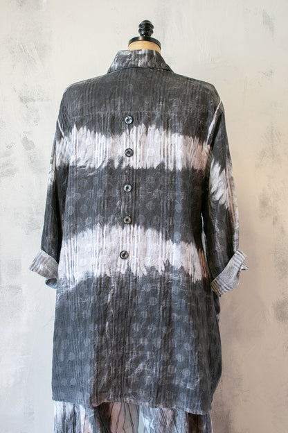 Dress To Kill; Coming and Going Shirt in Hand Dyed Grey and White