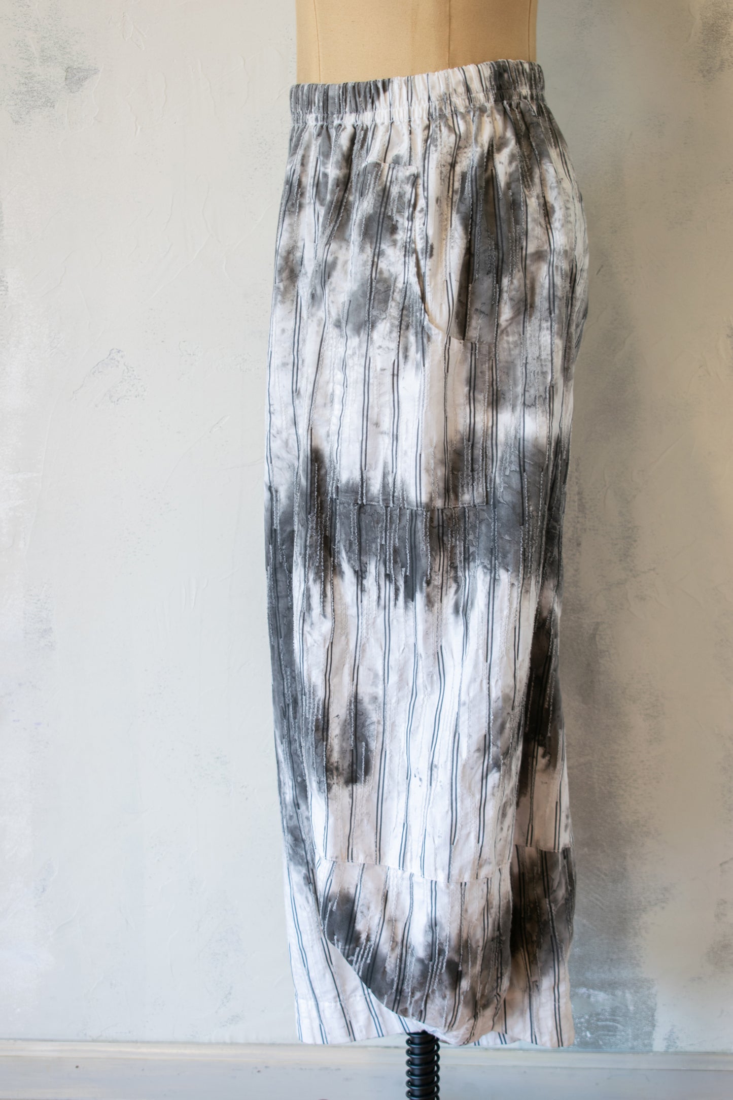 Dress To Kill; Full Pant in Hand Dyed Grey and White