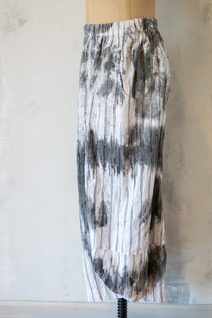 Dress To Kill; Full Pant in Hand Dyed Grey and White
