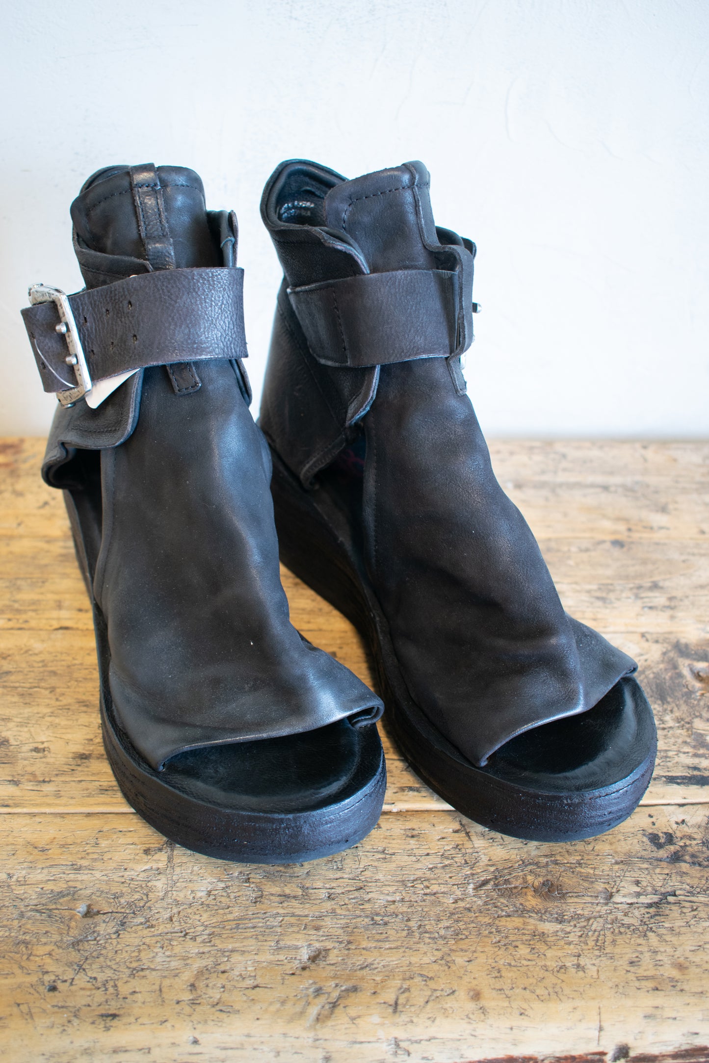 AS98: Platform Heel Peep Toe Boot