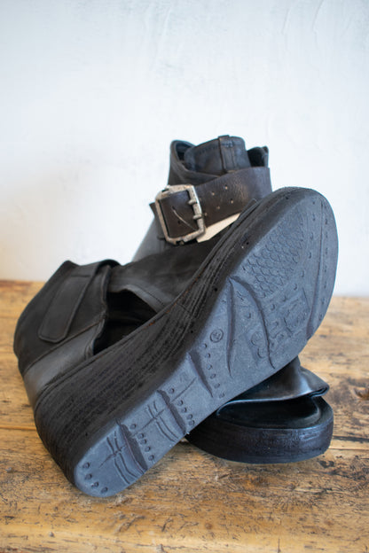 AS98: Platform Heel Peep Toe Boot