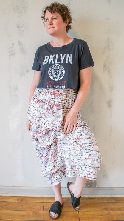 Tuck Skirt in City Sketch