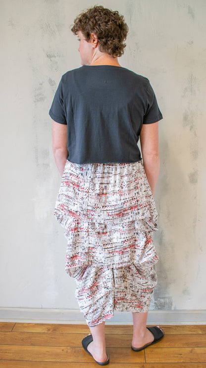 Tuck Skirt in City Sketch