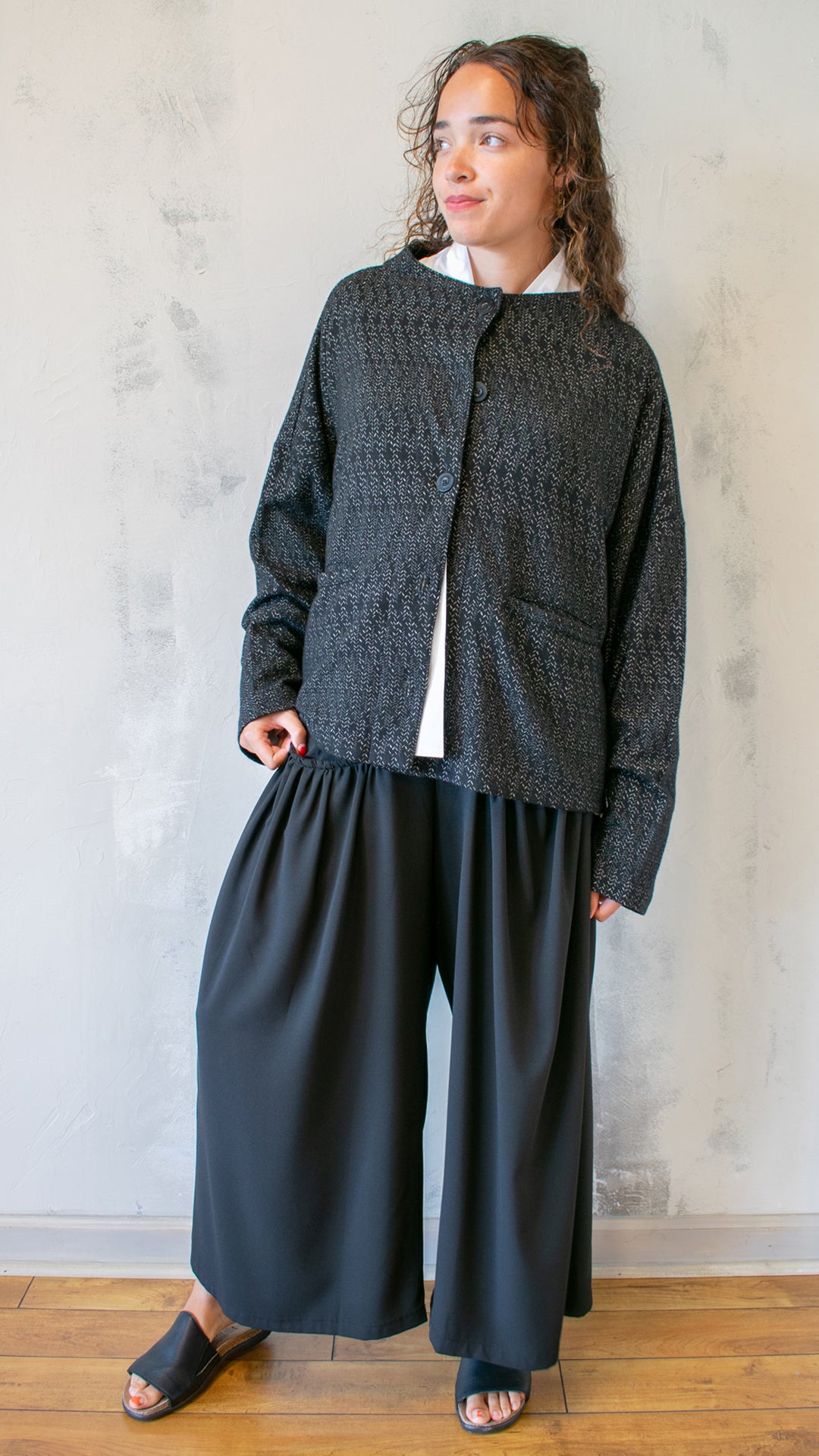 Collarless Jacket