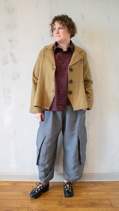 Wool Kam Coat in Mustard