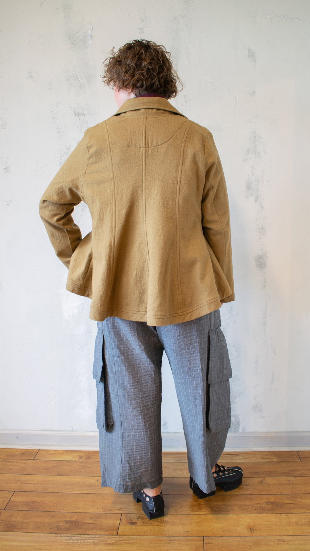 Wool Kam Coat in Mustard