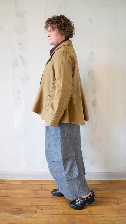 Wool Kam Coat in Mustard