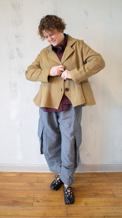 Wool Kam Coat in Mustard