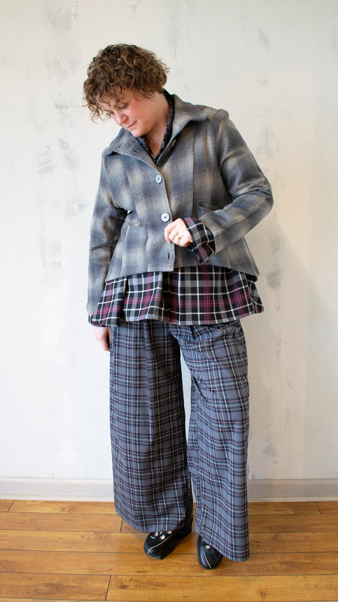 Betsy Crop Mock Welt Jacket in Faded Grey