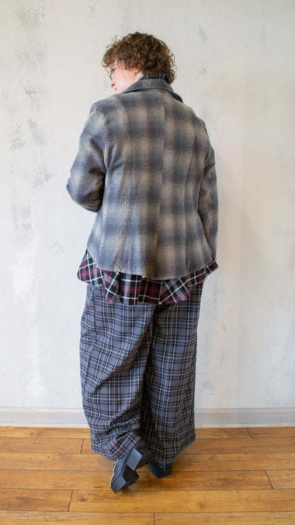 Betsy Crop Mock Welt Jacket in Faded Grey